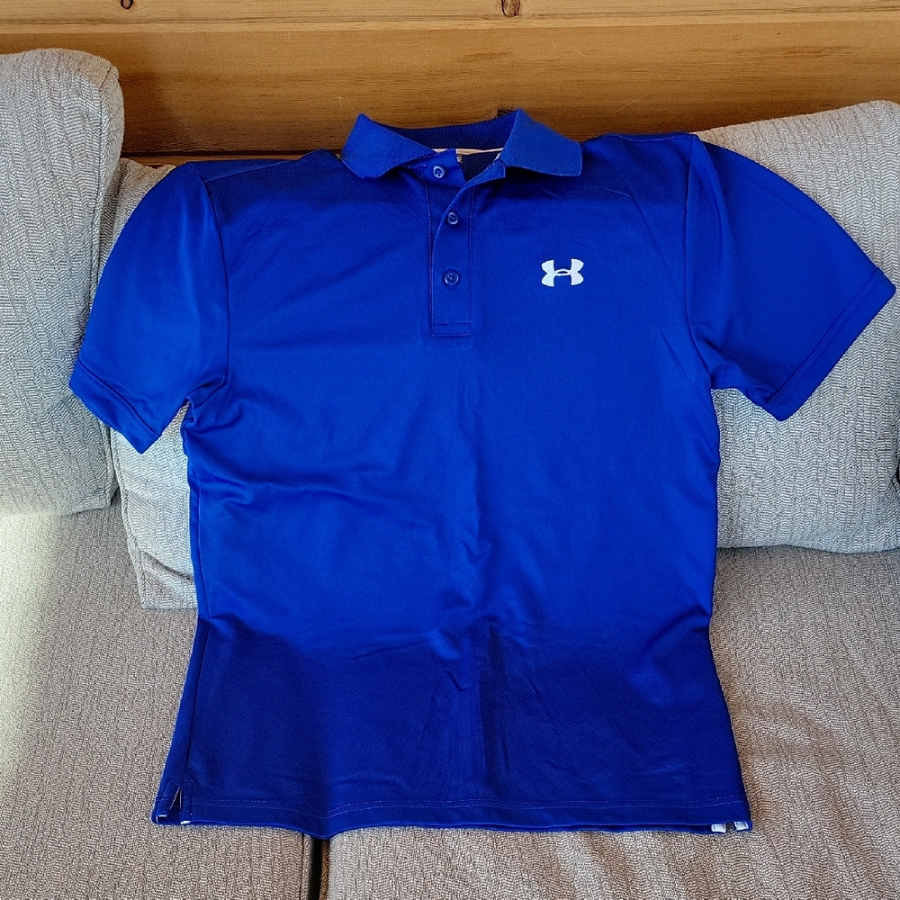 Men's Under Armour Royal Blue Polo Shirt, Sz S
